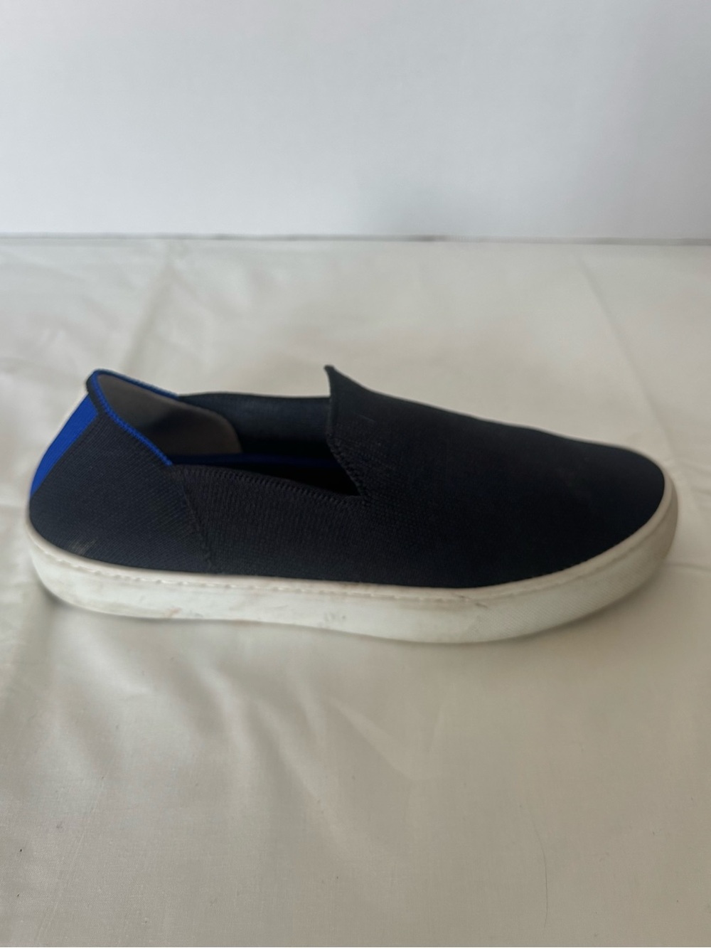 Rothy's Black Slip-On Sneakers with Blue Accent Size 7.5 - Picture 7 of 11